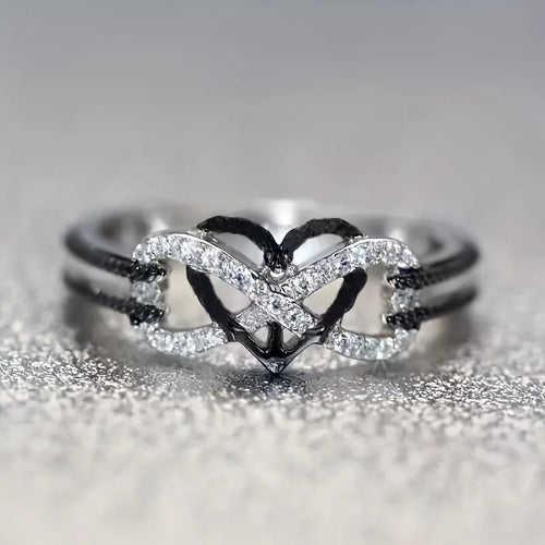 Rhinestones Heart Ring For Women