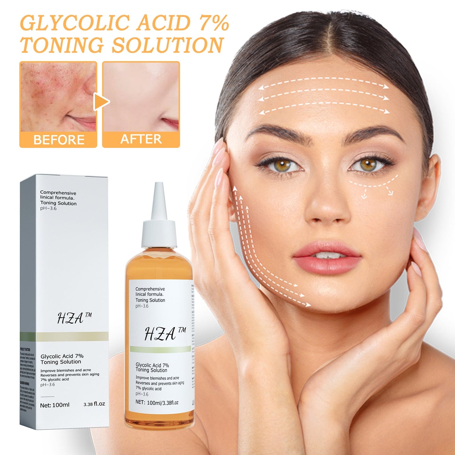 Glycolic Acid 7% Toner: Moisturizes, Smooths Skin, and Fades Acne Scars.